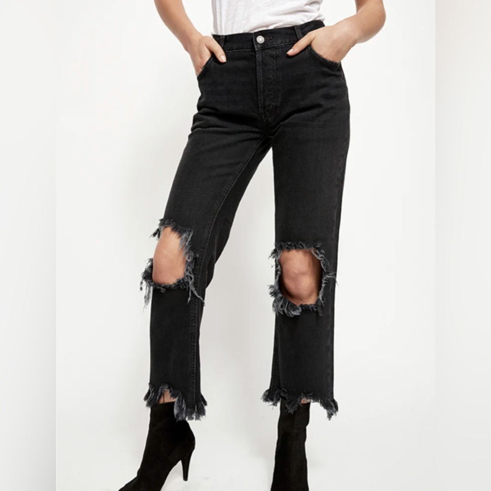 68. NWT Free People Distressed Black Jeans